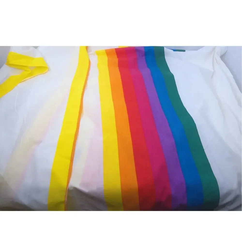 Vintage Wamsutta Rainbow Full Double Flat Sheet Read AS IS